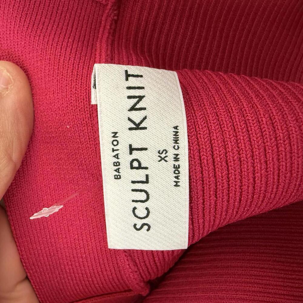 Babaton by Aritzia Hot Pink Sculpt Knit Greek Ribbed Cropped Top - Size - XS - Picture 9 of 10